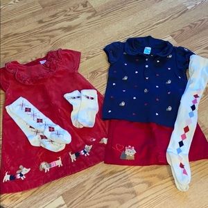 Gymboree girls puppy love dress shirt skirt 4/5 4T